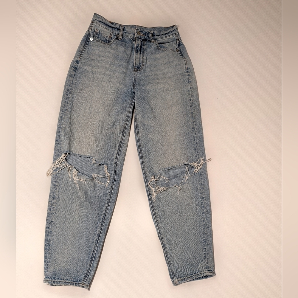 ✨ American Eagle Distressed Straight Leg Jeans Size 0 (Regular)